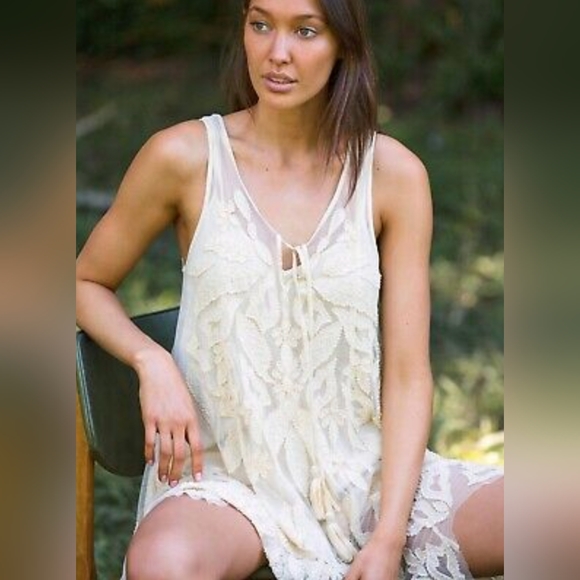 Free People la Palma Beaded Trapeze Swing Dress M